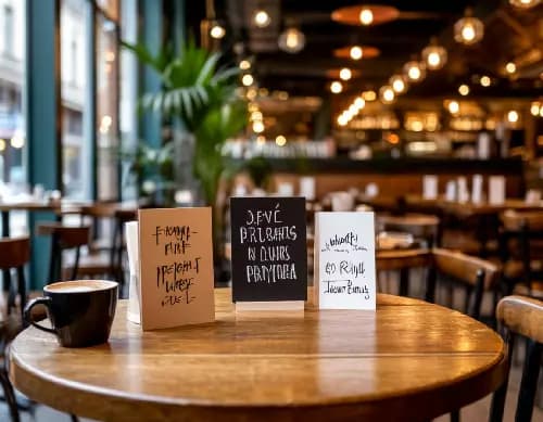 Тейбл-тенты для ресторанов в Волгограде | Настольные таблички | АРКА